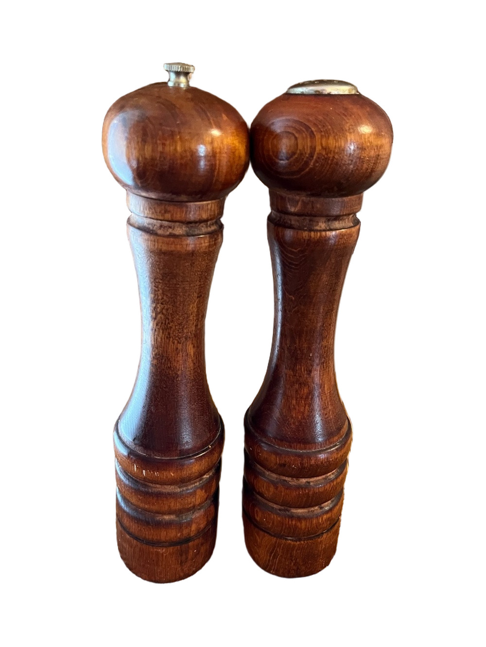 Vintage Baribocraft Canada 12” Wooden Salt Shaker & Pepper Mill Set MCM